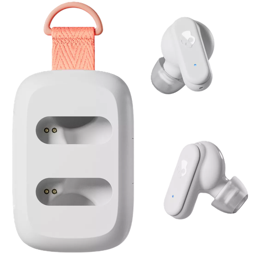 [810045688671] Audífonos Bluetooth Skullcandy Dime 3 Bone Orange Glow Blancos