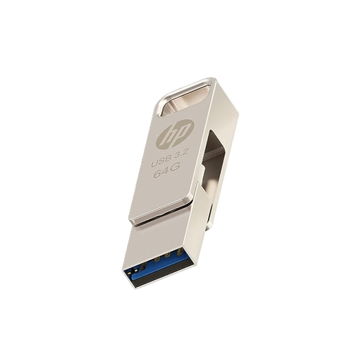 [HPFD206C-64] Memoria USB-A 3.2 y USB-C OTG x206 HP de 64 GB Plateado 