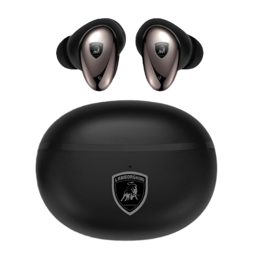 [687294650076] Audífonos Bluetooth Lamborghini Lambo Bud Huracan 300 Nero Nemesis de Color Negro Satinado