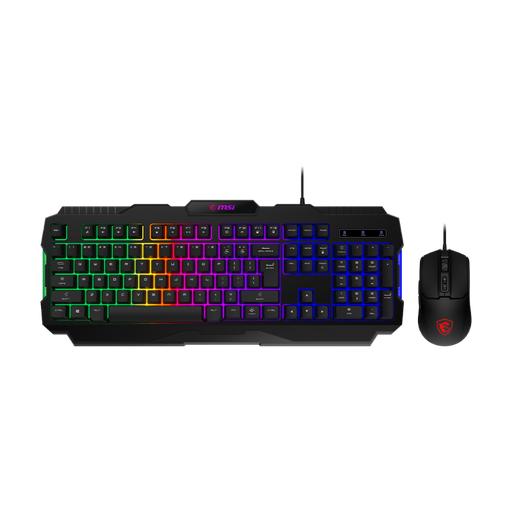 [824142382745] Teclado + Mouse Gamer MSI Forge GK100 RGB con Cable USB Negros