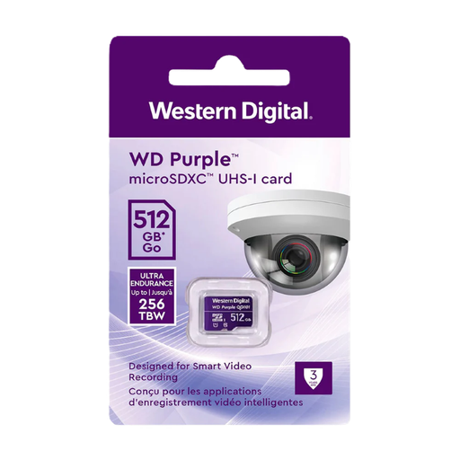 [WDD512G1P0C-85AEL0] Memoria MicroSDXC Western Digital Purple de 512 GB