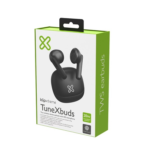 [KTE-007BK] Audífonos BlueTooth KlipXtreme TuneXbuds de Color Negro