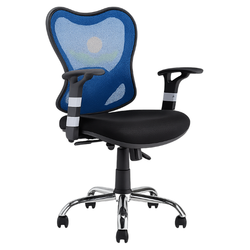 [DC-42A] Silla Secretarial con Reposabrazos Dorasol de Color Azul