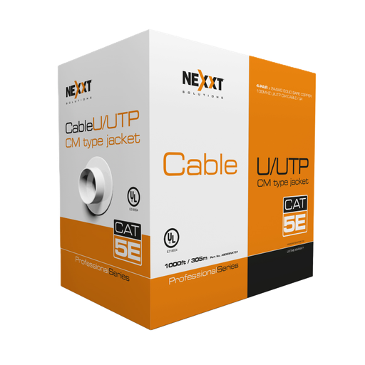 [AB355NXT31] Bobina de Cable de Red Nexxt CAT5E U/UTP Gris de 305 Metros 