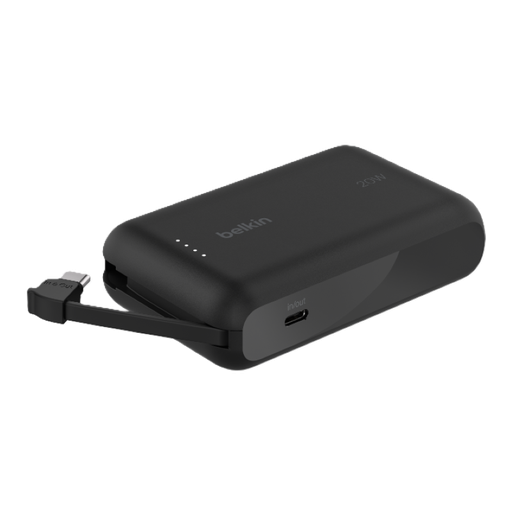 [BPB021fqBK] Power Bank Belkin BoostCharge 10K de 10,000 mAh Color Negro con Cable Integrado USB-C