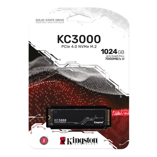 [SKC3000S/1024G] Unidad de Estado Sólido M.2 NVMe PCIe 4.0 Kingston KC3000 de 1 TB
