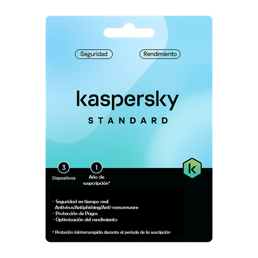 [KL104DDCFS] Licencia de Antivirus Kaspersky Standard de 1 Año para 3 Equipos