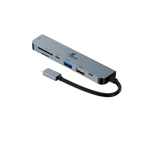 [XTC-571] Adaptador Multipuerto Xtech 7 en 1 con Conexión USB-C Macho