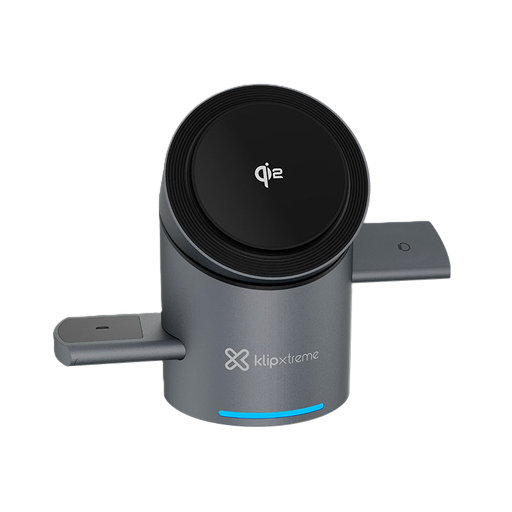 [KDC-400] Estación de Carga Inalámbrica 3 en 1 Klip Xtreme PowerDesk Spin para Smartphone/Audífonos/Smartwatch