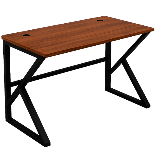 [Escritorio0010] Escritorio de Madera Marrón con Base Metálica para Computadora
