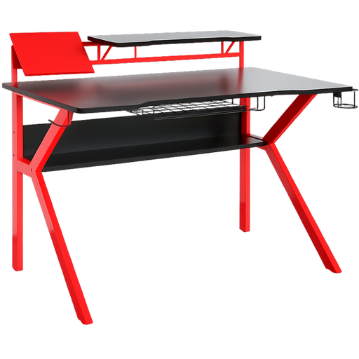 [D1675] Escritorio Ferrini Color Negro y Rojo