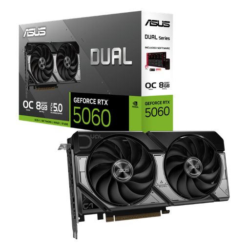 [90YV0N12'M0AA00] Tarjeta de Video Asus Dual Nvidia GeForce RTX 5060 de 8 GB