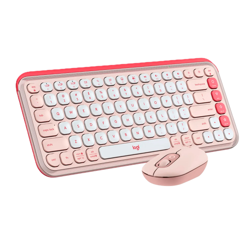 [920-013053] Teclado + Mouse Bluetooth Logitech Pop Icon Combo Rosa Blanco Crudo