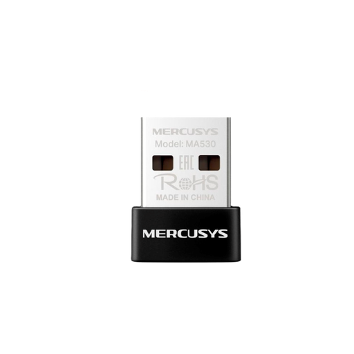 [0852500041] Receptor Bluetooth 5.3 USB-A Mercusys MA530(UN) Ver:1.0 de Color Negro para Computadora