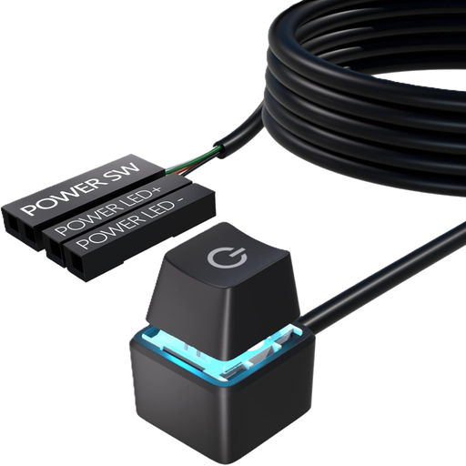 [X0042GCA9N] Botón de Encendido Externo ODDTONE Black de Color Negro para Computadora de Escritorio