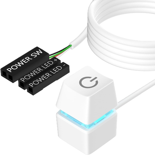 [X0042GJX39] Botón de Encendido Externo ODDTONE White de Color Blanco para Computadora de Escritorio