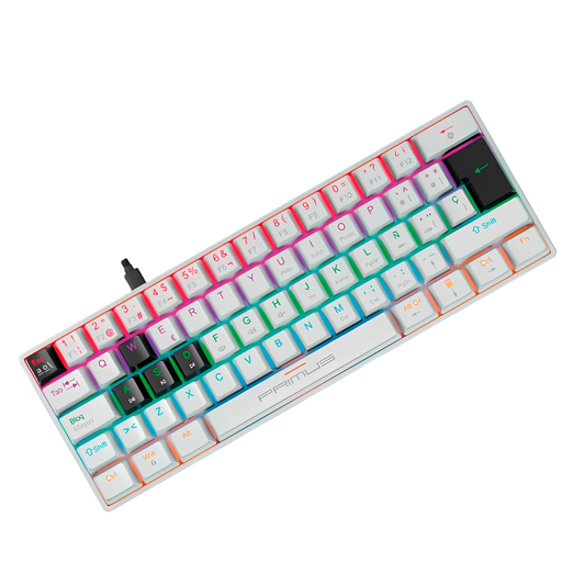 [PKS-060W-S] Teclado Gamer Mecánico 60% Primus BALLISTA61T RGB Blanco