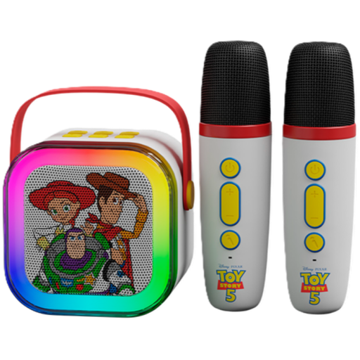 [XTS-D624TS] Kit de Mini Karaoke Xtech Toy Story 5 de Bocina con 2 Micrófonos