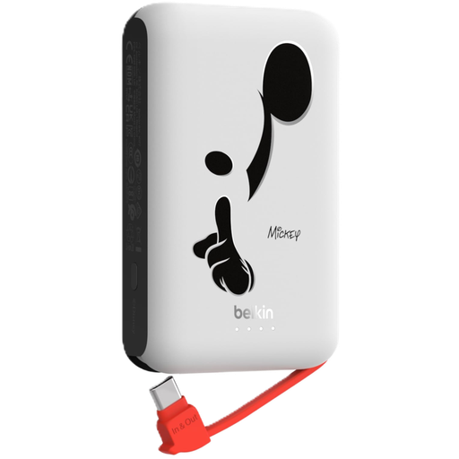 [BPB021qcBW-DY] Power Bank Belkin BoostCharge 10K Disney ArtMickey de 10,000 mAh con Cable Integrado USB-C