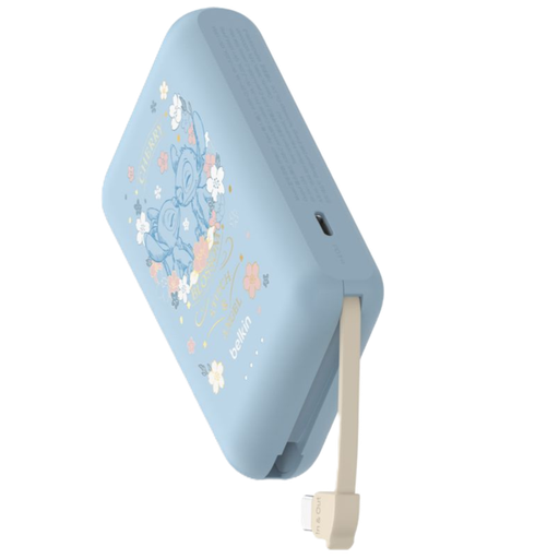 [BPB021qcLS-DY] Power Bank Belkin BoostCharge 10K Disney Stitch de 10,000 mAh con Cable Integrado USB-C