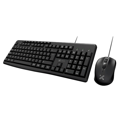 [XTK-302S] Teclado + Mouse Xtech de Color Negro con Cable USB-A